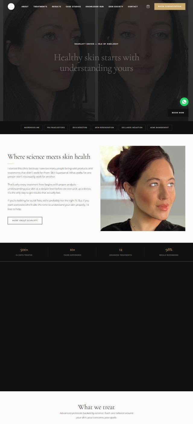 Homepage of the Scarlett Davies website