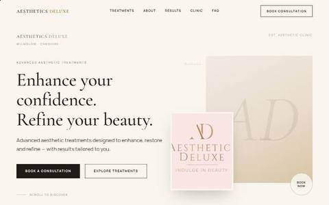 Aesthetics Deluxe Clinic website