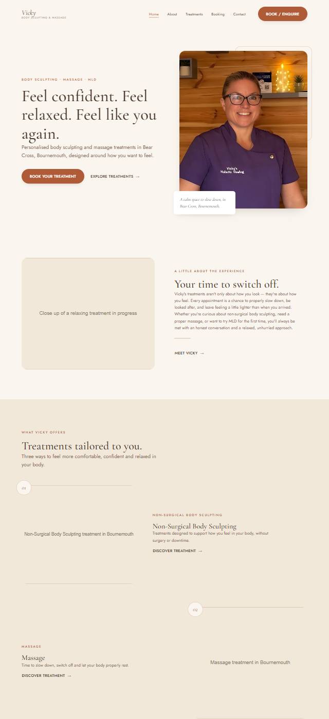 Homepage of the Vicky website