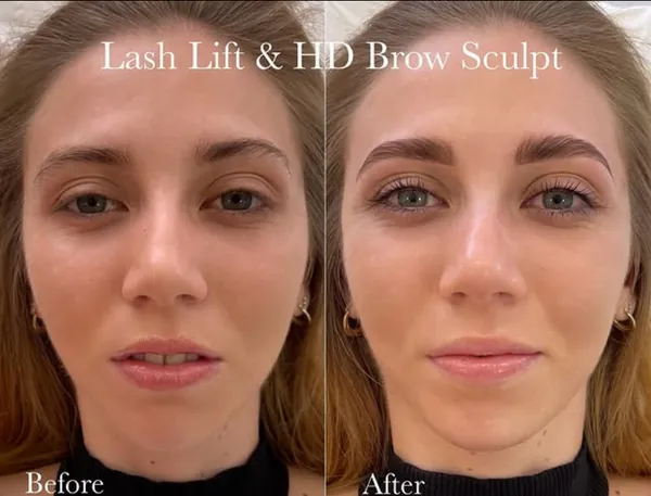 Lash lift and HD brow sculpt result