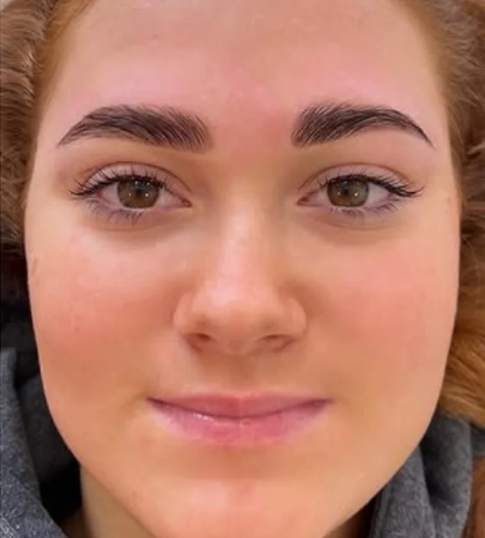 After brow lamination and lash tint