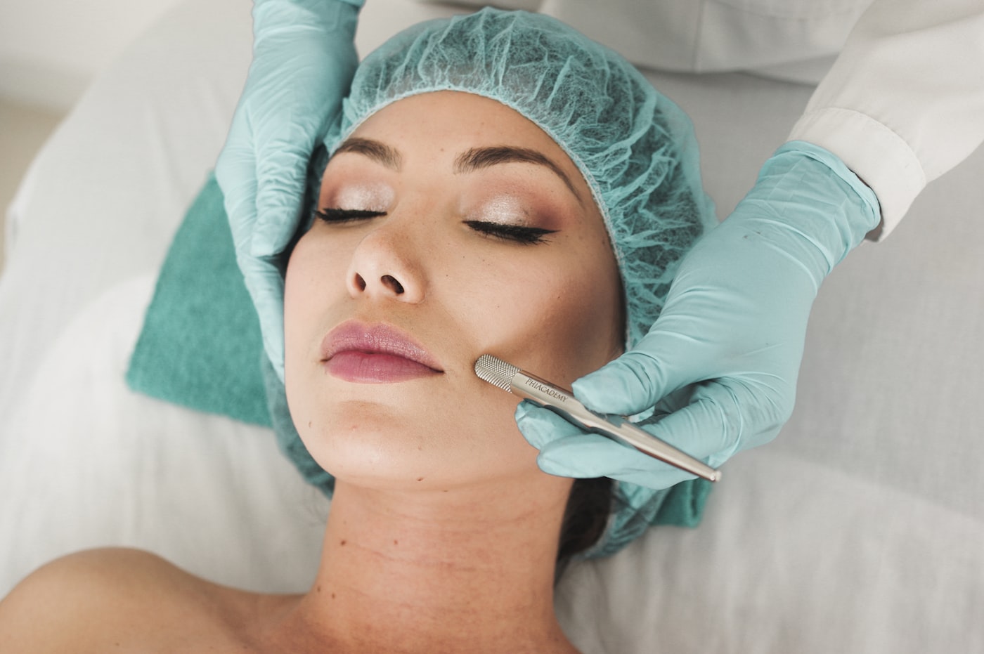 Professional BioRePeel skin treatment being applied in a clinical, luxury setting