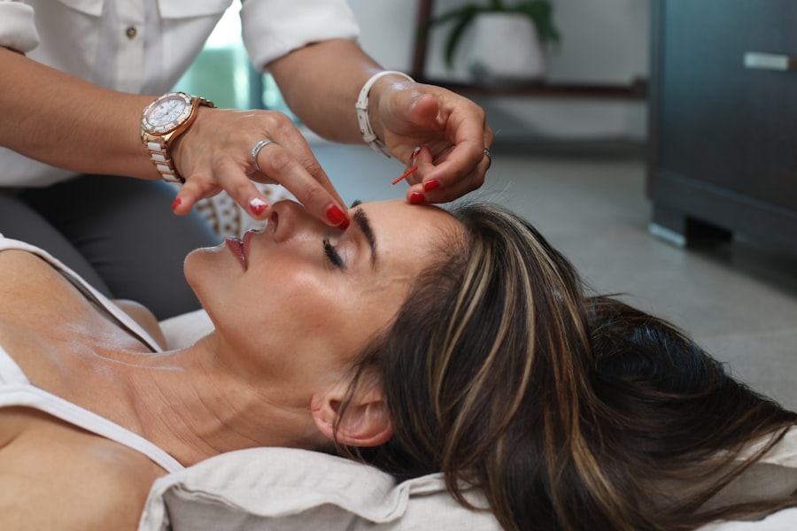 Close up of a professional facial treatment