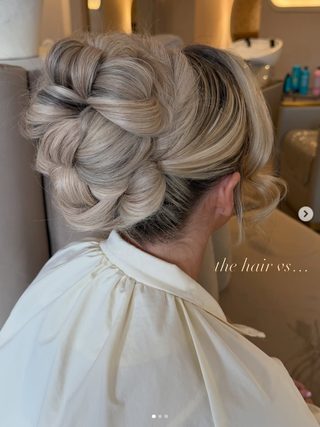 Textured braided bun updo
