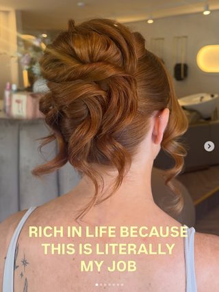Instagram post — auburn twisted updo