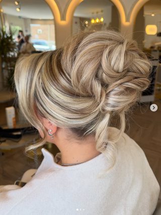 Instagram post — blonde braided bun updo